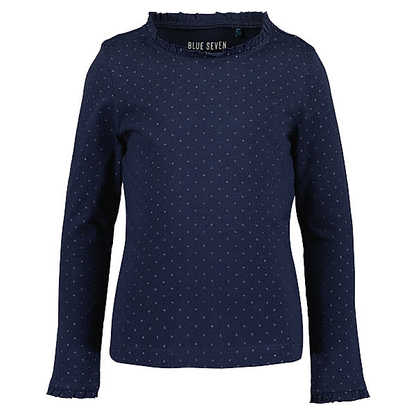 BLUE SEVEN Langarmshirt SPARKLE gepunktet in nachtblau