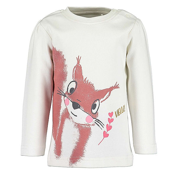 BLUE SEVEN Langarmshirt SQUIRREL – HELLO in offwhite