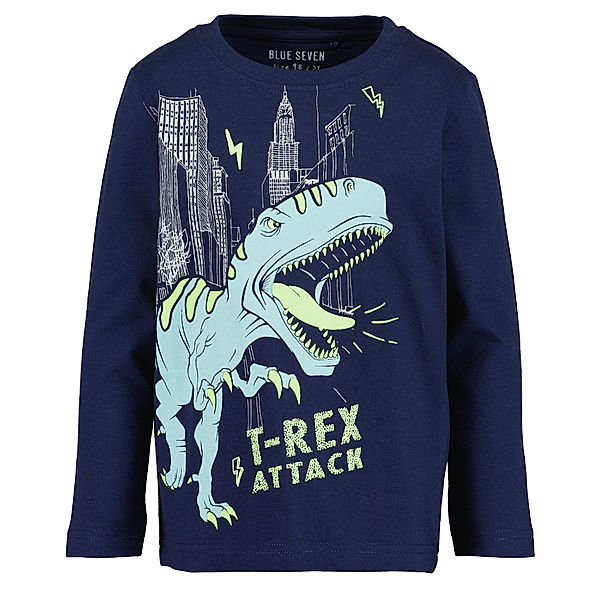 BLUE SEVEN Langarmshirt T-REX ATTACK in ultramarin