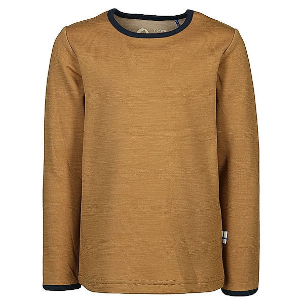 finkid Langarmshirt TAAMO WOOL in cinnamon/navy