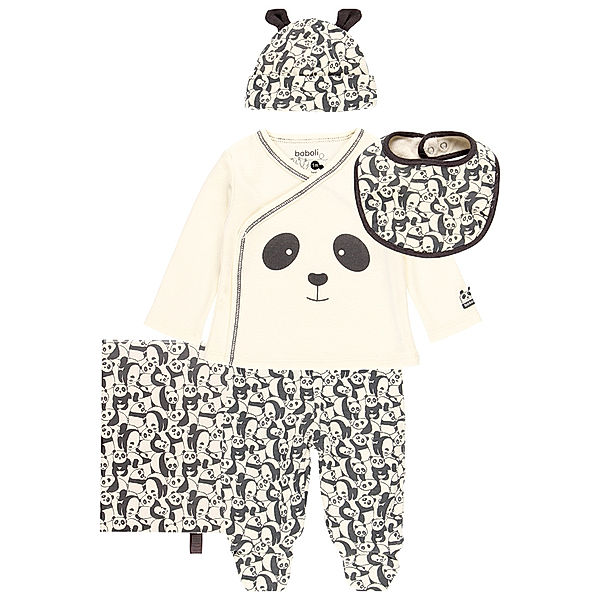 Boboli Langarmshirt TEDDY PANDA 4-teilig in offwhite