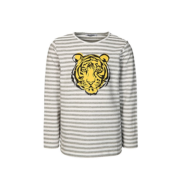 zoolaboo Langarmshirt TIGER gestreift in grau/weiss