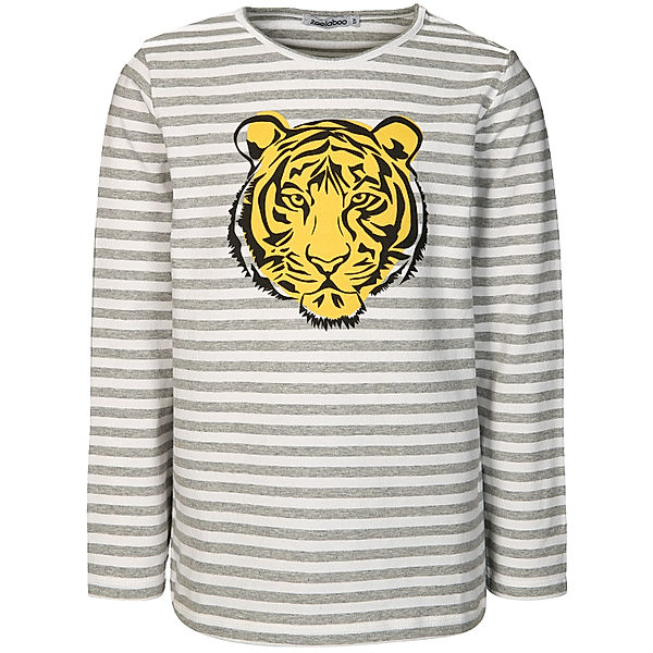 zoolaboo Langarmshirt TIGER gestreift in grau/weiß (Größe: 92)