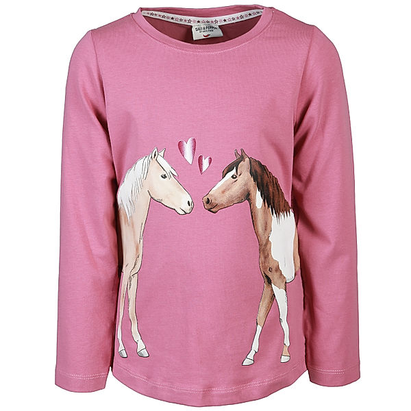 Salt & Pepper Langarmshirt TWO HORSES in mauve