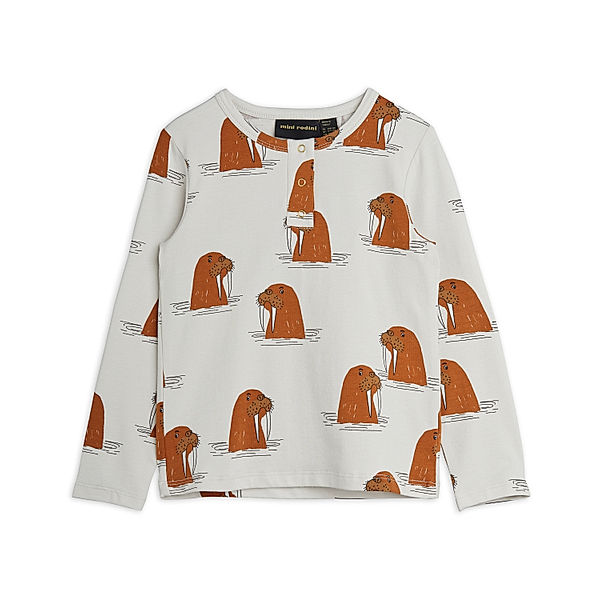 mini rodini Langarmshirt WALRUS GRANDPA in grau