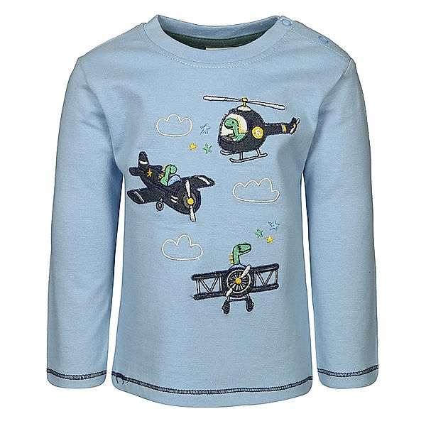 Salt & Pepper Langarmshirt WILD EMB PLANES in dream blue