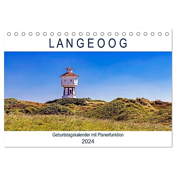 Langeoog Geburtstagskalender (Tischkalender 2024 DIN A5 quer), CALVENDO Monatskalender, Andrea Dreegmeyer