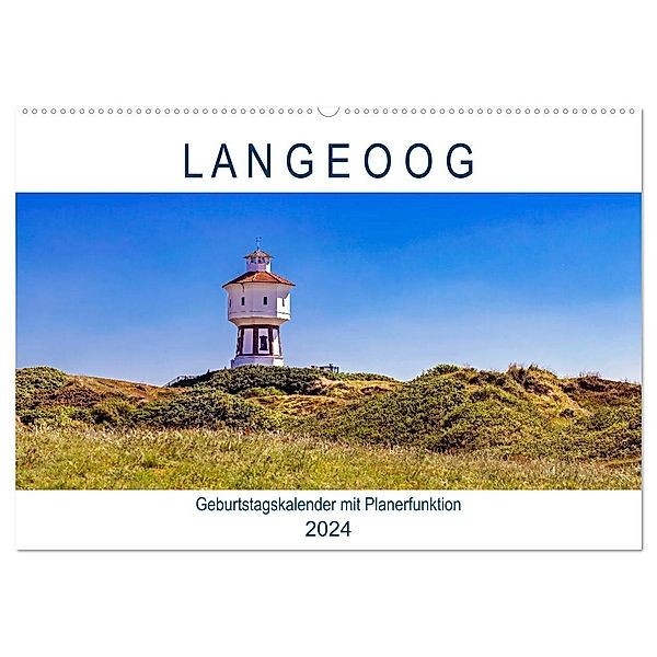 Langeoog Geburtstagskalender (Wandkalender 2024 DIN A2 quer), CALVENDO Monatskalender, Andrea Dreegmeyer