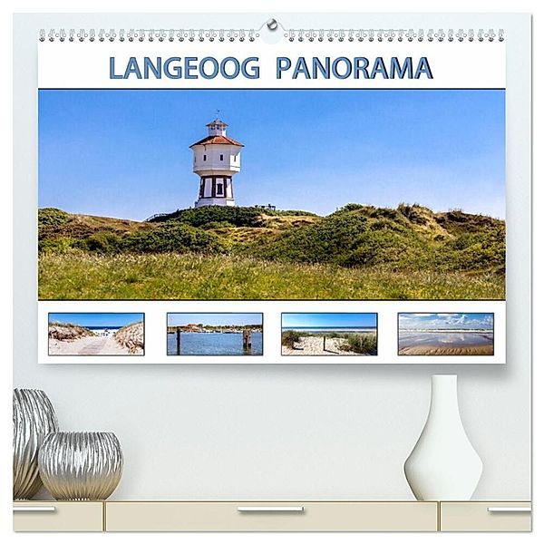 LANGEOOG PANORAMA (hochwertiger Premium Wandkalender 2024 DIN A2 quer), Kunstdruck in Hochglanz, Andrea Dreegmeyer