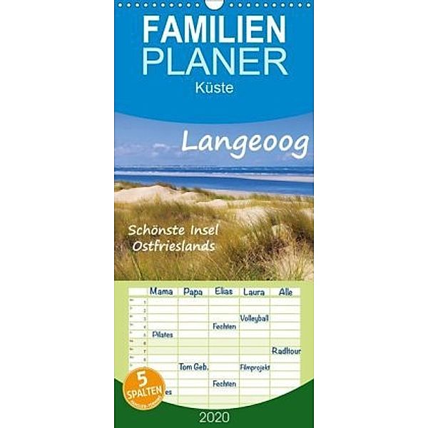 Langeoog - Schönste Insel Ostfrieslands - Familienplaner hoch (Wandkalender 2020 , 21 cm x 45 cm, hoch)