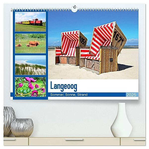 Langeoog - Sommer, Sonne, Strand (hochwertiger Premium Wandkalender 2025 DIN A2 quer), Kunstdruck in Hochglanz, Calvendo, Nina Schwarze