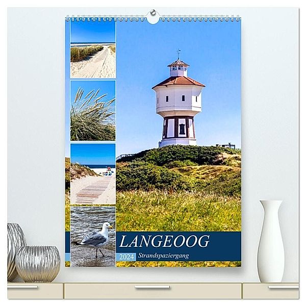 LANGEOOG Strandspaziergang (hochwertiger Premium Wandkalender 2024 DIN A2 hoch), Kunstdruck in Hochglanz, Andrea Dreegmeyer