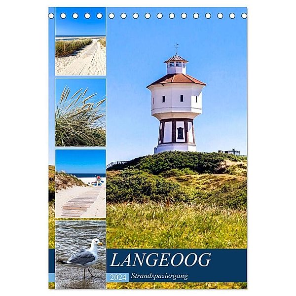 LANGEOOG Strandspaziergang (Tischkalender 2024 DIN A5 hoch), CALVENDO Monatskalender, Andrea Dreegmeyer