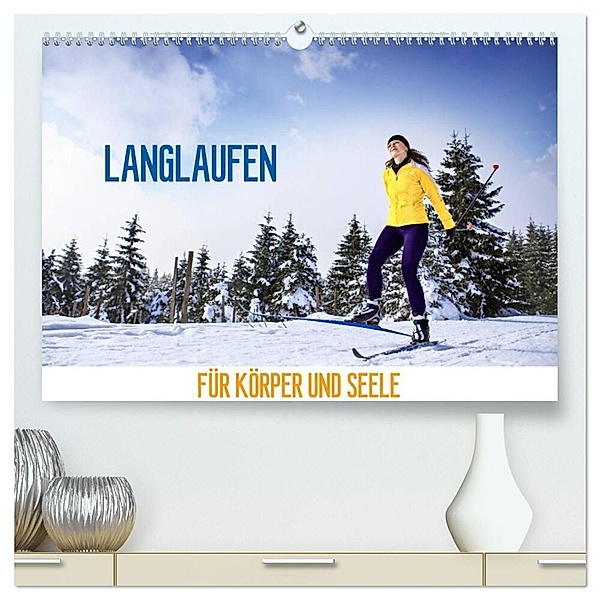 Langlaufen - für Körper und Seele (hochwertiger Premium Wandkalender 2024 DIN A2 quer), Kunstdruck in Hochglanz, Val Thoermer