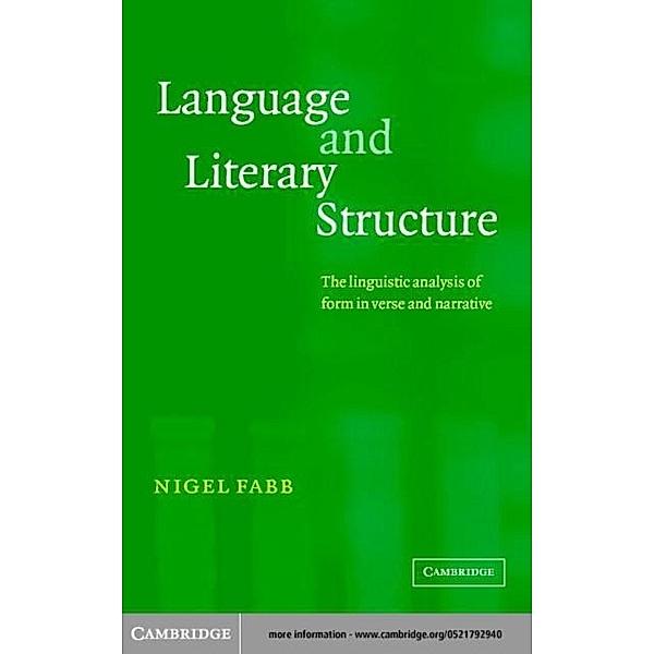 Language and Literary Structure, Nigel Fabb