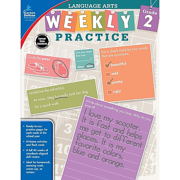 Language Arts, Grade 2 / Weekly Practice, Carson-Dellosa Publishing