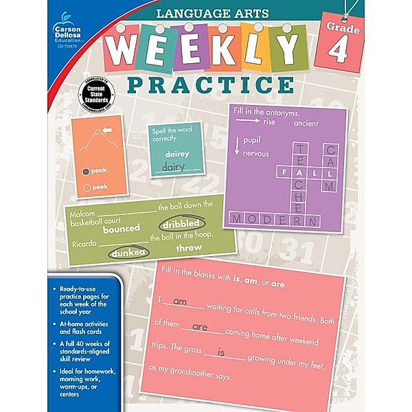 Language Arts, Grade 4 / Weekly Practice, Carson-Dellosa Publishing