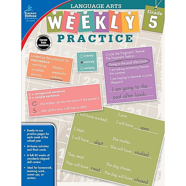 Language Arts, Grade 5 / Weekly Practice, Carson-Dellosa Publishing