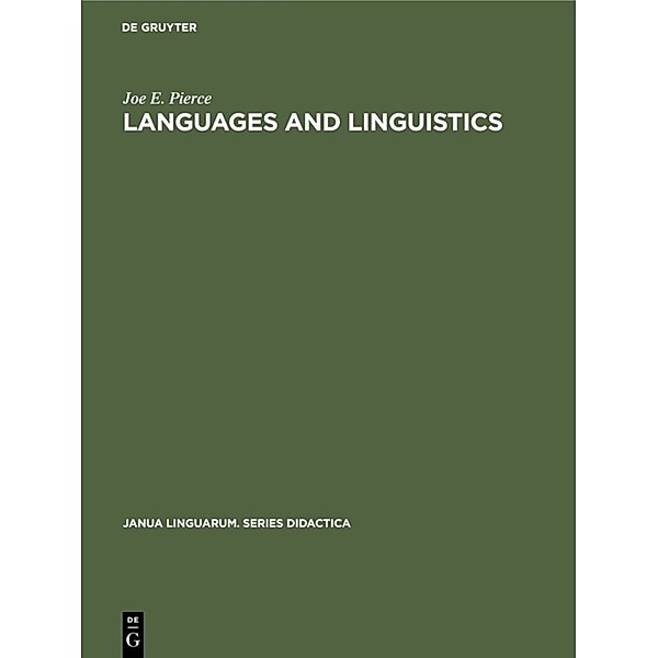 Languages and linguistics, Joe E. Pierce