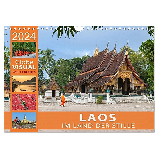 LAOS - Im Land der Stille (Wandkalender 2024 DIN A4 quer), CALVENDO Monatskalender, Globe VISUAL