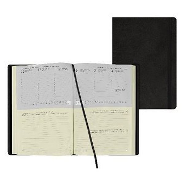 Large Weekly And Daily Diary 12 Month 2021 - Black