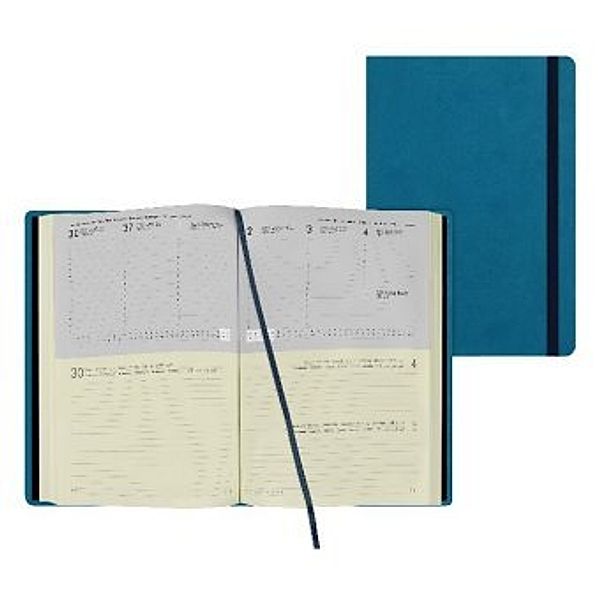 Large Weekly And Daily Diary 12 Month 2021 - Petrol Blue