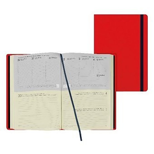 Large Weekly And Daily Diary 12 Month 2021 - Red