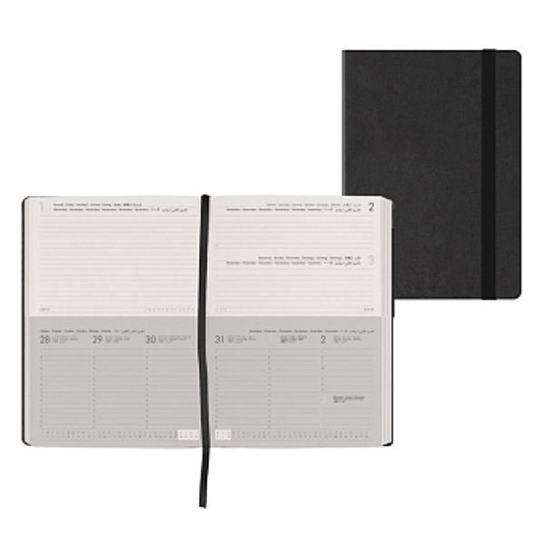 Large Weekly And Daily Diary 12 Month 2023 - Black