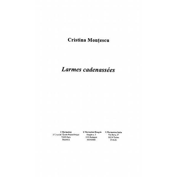 Larmes cadenassees / Hors-collection, Montescu Cristina