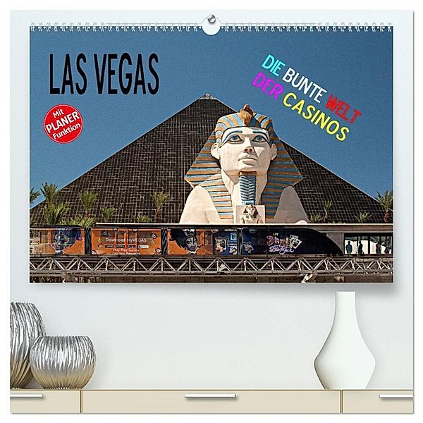 Las Vegas - Die bunte Welt der Casinos (hochwertiger Premium Wandkalender 2024 DIN A2 quer), Kunstdruck in Hochglanz, Christian Hallweger