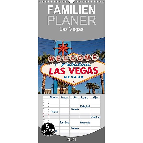 Las Vegas - Familienplaner hoch (Wandkalender 2021 , 21 cm x 45 cm, hoch), Peter Schickert