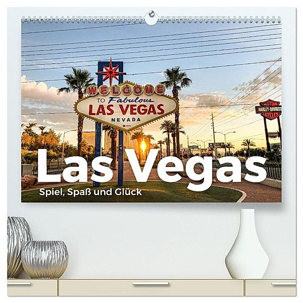 Las Vegas - Spiel, Spaß und Glück (hochwertiger Premium Wandkalender 2024 DIN A2 quer), Kunstdruck in Hochglanz, M. Scott