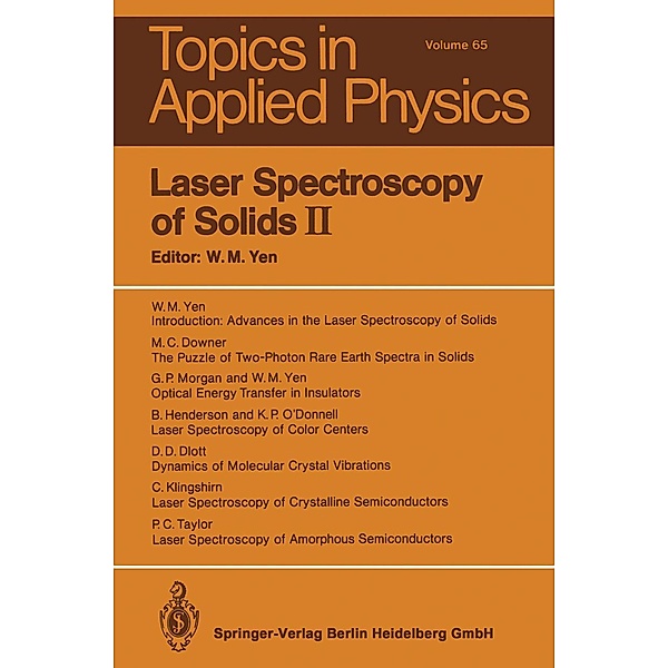 Laser Spectroscopy of Solids II / Topics in Applied Physics Bd.65
