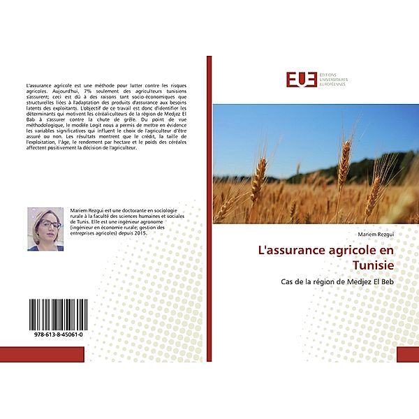 L'assurance agricole en Tunisie, Mariem Rezgui