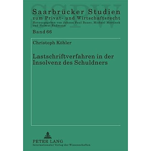 Lastschriftverfahren in der Insolvenz des Schuldners, Christoph Kohler