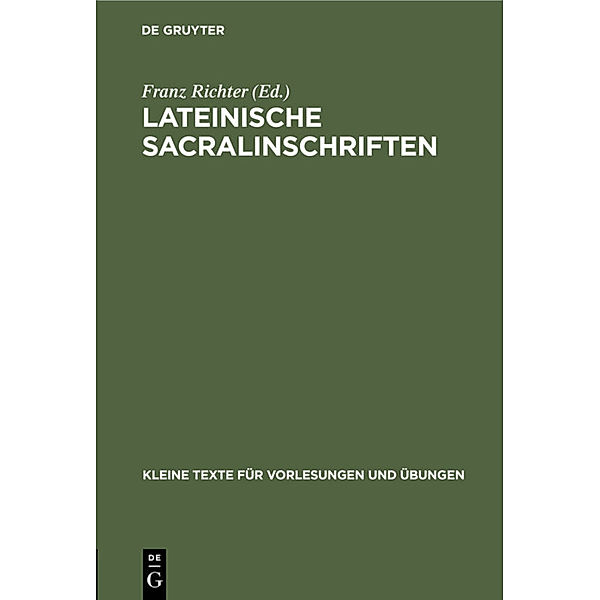 Lateinische Sacralinschriften