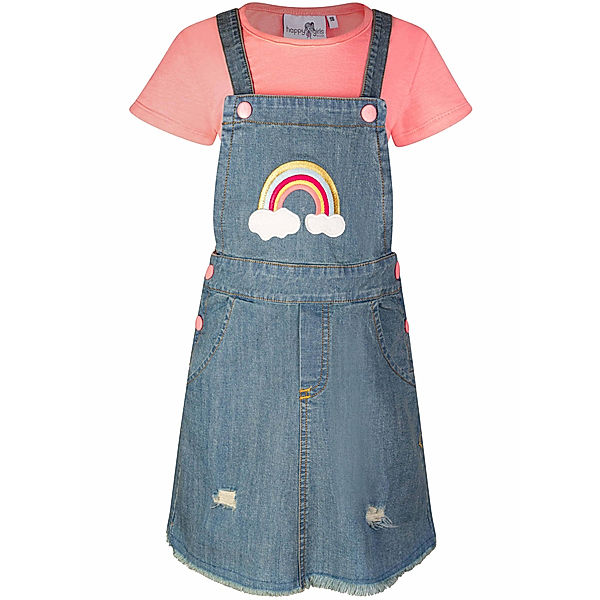 happy girls Latzkleid RAINBOW 2-teilig in jeans blue