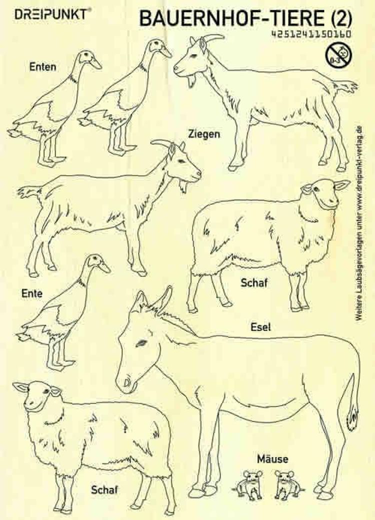 Laubsägevorlage Bauernhof-Tiere. .2 Buch jetzt online bei Weltbild.at  bestellen
