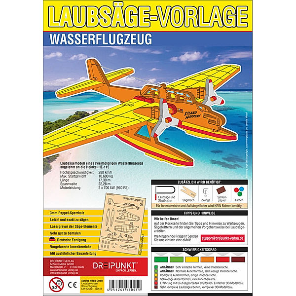 Laubsägevorlage Wasserflugzeug