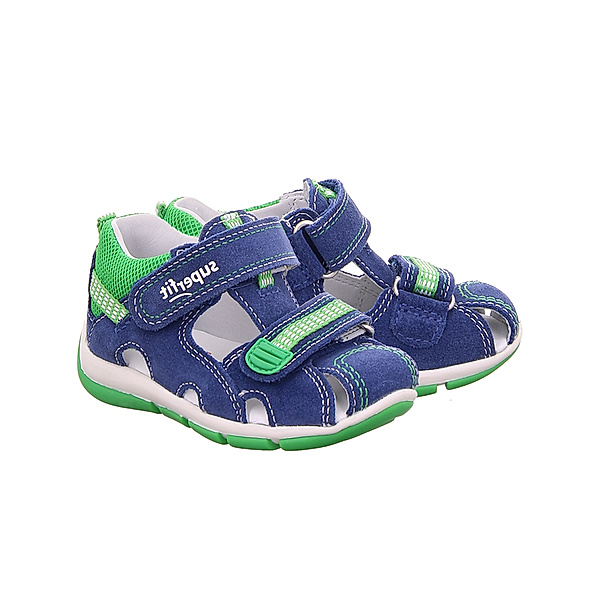 Superfit Lauflern-Sandalen FREDDY – MULTI mit Zehenschutz in blau/grün