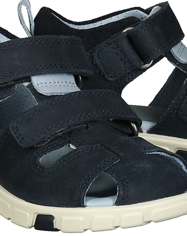 Lauflern-Sandalen MINI STRIDE mit Zehenschutz in nachtblau hellblau