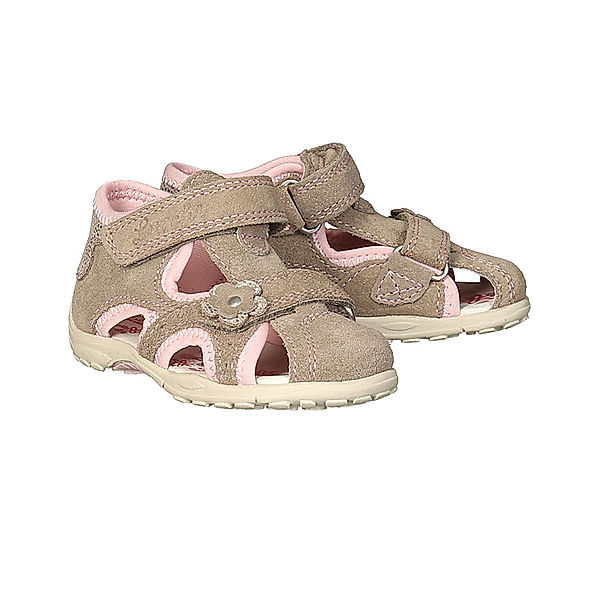 Lurchi Lauflern-Sandalen MOMO mit Zehenschutz in taupe/rosa