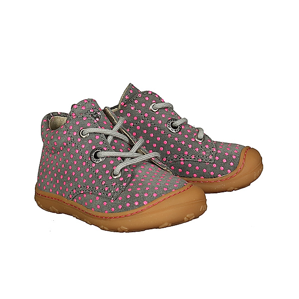 PEPINO Lauflern-Schuhe MUNDI DOTS in grau/pink