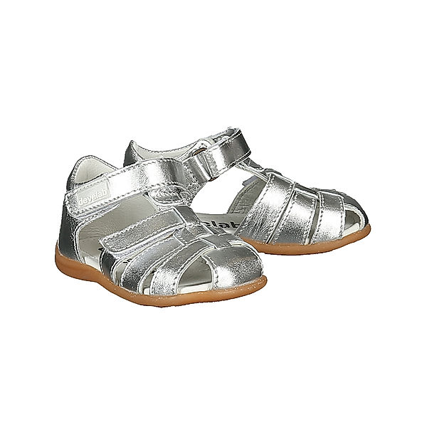 Develab Lauflernsandalen DEVE MINI mit Zehenschutz in silber