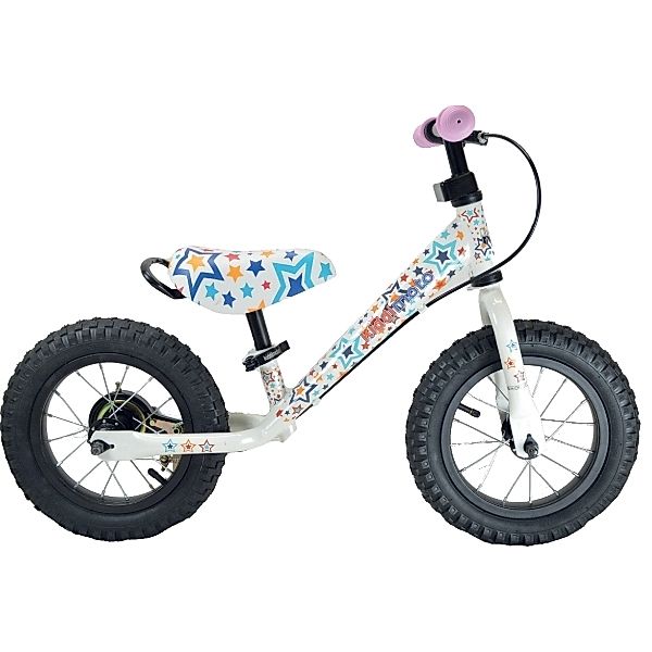 kiddimoto Laufrad SUPER JUNIOR MAX STARS mit Trommelbremse in bunt