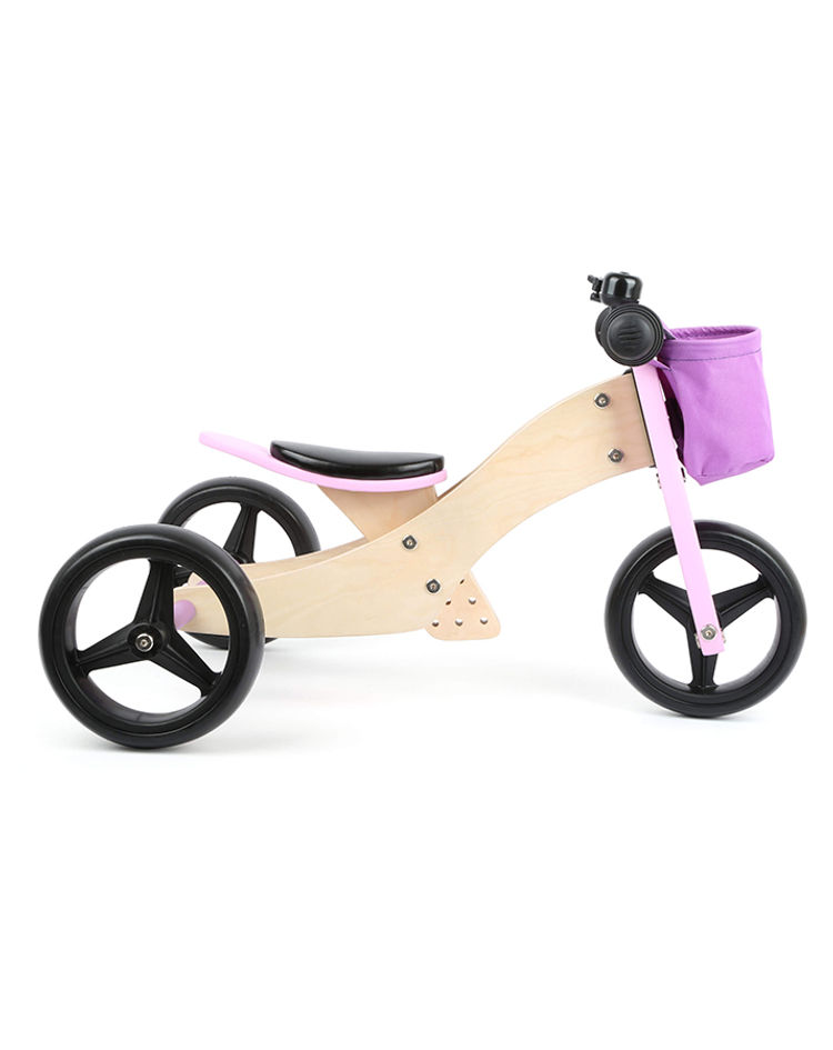 Laufrad TRIKE 2 in 1 aus Holz in rosa kaufen | tausendkind.de