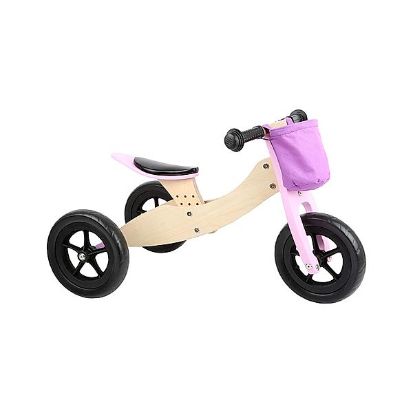 small foot® Laufrad TRIKE MAXI 2in1 aus Holz in rosa