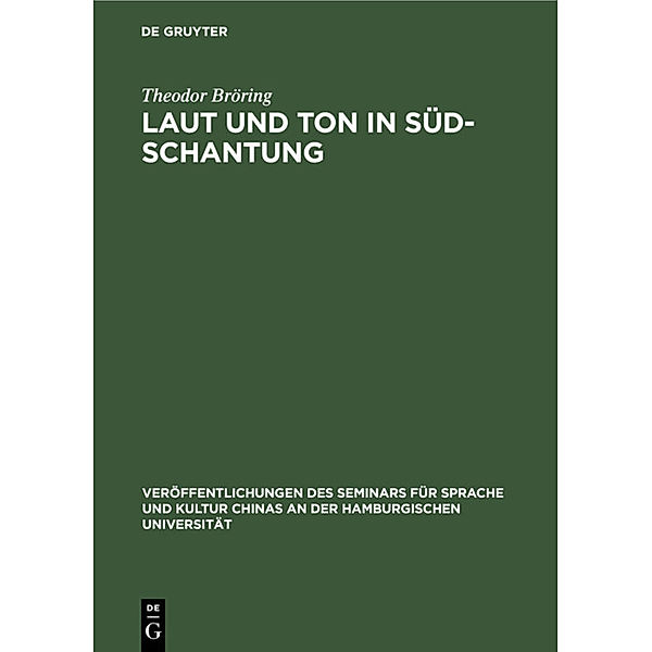 Laut und Ton in Süd-Schantung, Theodor Bröring