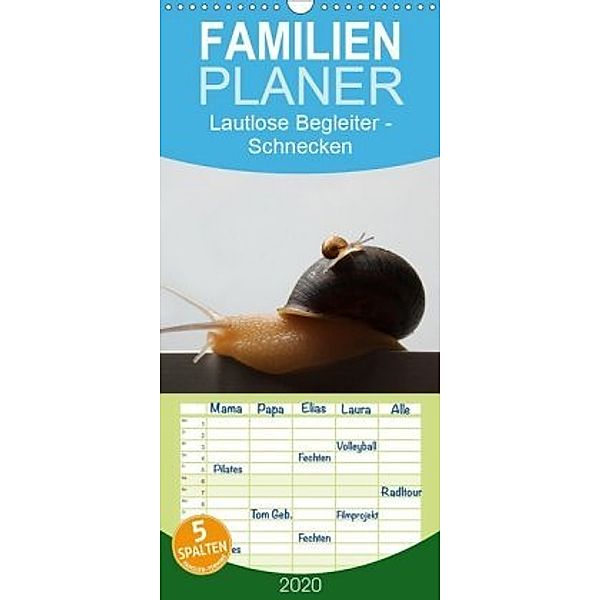 Lautlose Begleiter - Schnecken - Familienplaner hoch (Wandkalender 2020 , 21 cm x 45 cm, hoch), Wibke Geiling