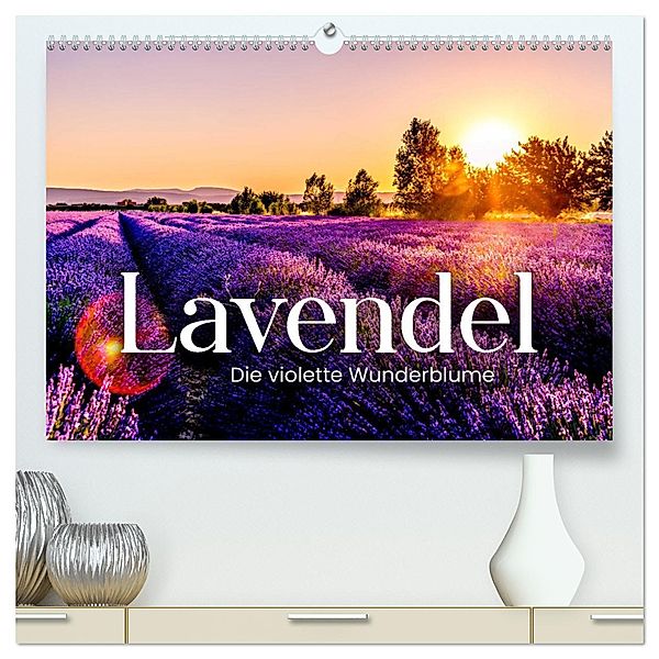 Lavendel - Die violette Wunderblume (hochwertiger Premium Wandkalender 2025 DIN A2 quer), Kunstdruck in Hochglanz, Calvendo, SF
